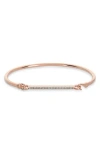 Meshmerise 18k Over Silver 0.15 Ct. Tw. Diamond Cuff Bangle Bracelet In Rose Gold