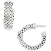 Meshmerise Diamond Cross Hoop Earrings In White Gold