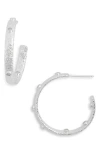 Meshmerise Diamond Hoop Earrings In White Gold