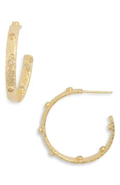 Meshmerise Diamond Hoop Earrings In Yellow Gold