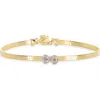 Meshmerise Diamond Infinity Bangle Bracelet In Gold