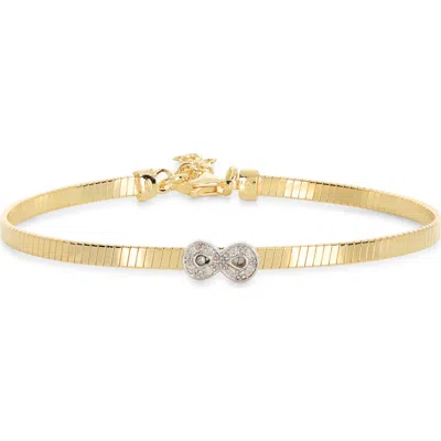 Meshmerise Diamond Infinity Bangle Bracelet In Gold