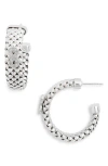Meshmerise Diamond Infinity Woven Hoop Earrings In Metallic