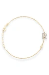 Meshmerise Diamond Initial Bezel Bracelet In Burgundy