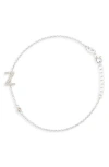 Meshmerise Diamond Initial Bezel Bracelet In Burgundy