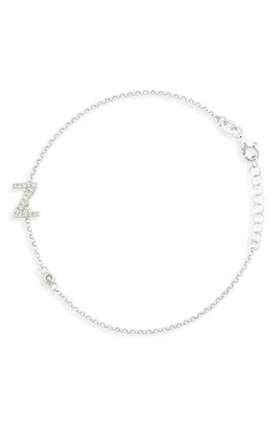 Meshmerise Diamond Initial Bezel Bracelet In Burgundy
