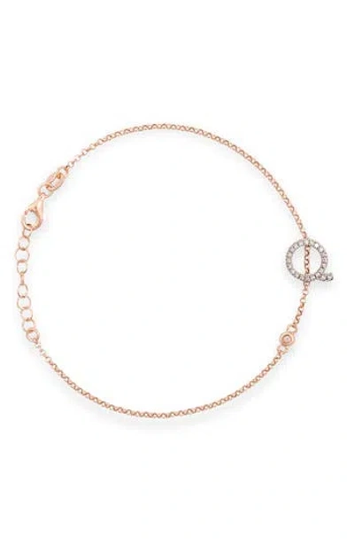 Meshmerise Diamond Initial Bezel Bracelet In Burgundy
