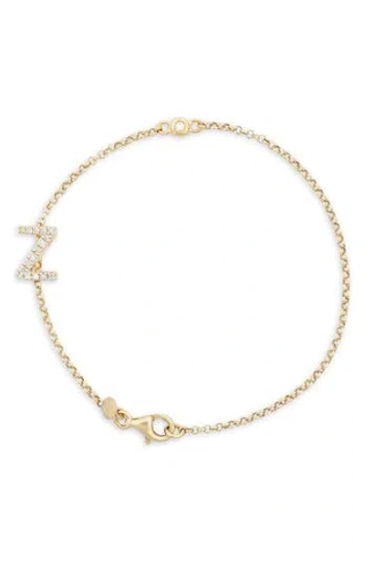 Meshmerise Diamond Initial Bezel Bracelet In Gold