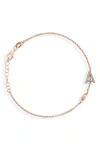 Meshmerise Diamond Initial Bezel Bracelet In Rose-a