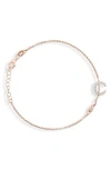 Meshmerise Diamond Initial Bezel Bracelet In Rose-c