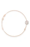 Meshmerise Diamond Initial Bezel Bracelet In Rose-g