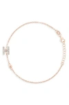 Meshmerise Diamond Initial Bezel Bracelet In Rose-h