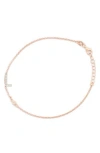 Meshmerise Diamond Initial Bezel Bracelet In Rose-l