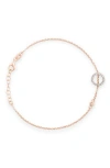 Meshmerise Diamond Initial Bezel Bracelet In Rose-o