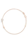 Meshmerise Diamond Initial Bezel Bracelet In Rose-p