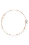 Meshmerise Diamond Initial Bezel Bracelet In Rose-r