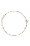 Meshmerise Diamond Initial Bezel Bracelet In Rose-y