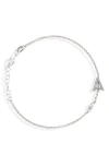 Meshmerise Diamond Initial Bezel Bracelet In White-a