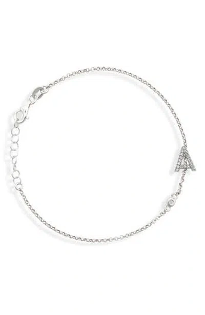 Meshmerise Diamond Initial Bezel Bracelet In White-a