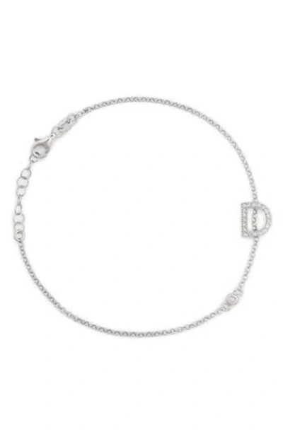 Meshmerise Diamond Initial Bezel Bracelet In White-d