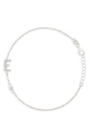 Meshmerise Diamond Initial Bezel Bracelet In White-e