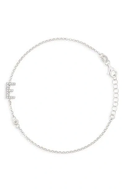 Meshmerise Diamond Initial Bezel Bracelet In White-e