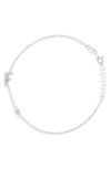 Meshmerise Diamond Initial Bezel Bracelet In White-f