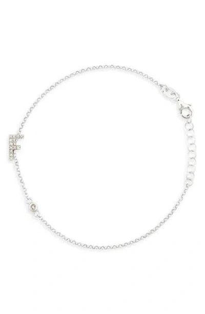 Meshmerise Diamond Initial Bezel Bracelet In White-f