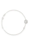 Meshmerise Diamond Initial Bezel Bracelet In White-g