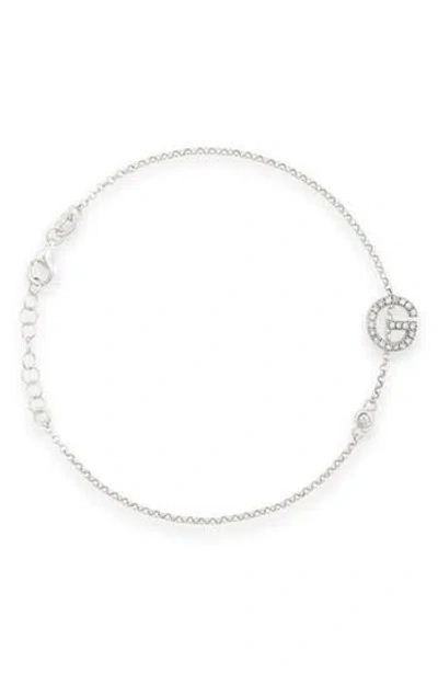 Meshmerise Diamond Initial Bezel Bracelet In White-g