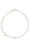 Meshmerise Diamond Initial Bezel Bracelet In White-j