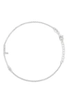 Meshmerise Diamond Initial Bezel Bracelet In White-l