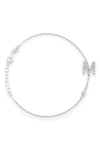 Meshmerise Diamond Initial Bezel Bracelet In White-m