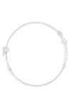 Meshmerise Diamond Initial Bezel Bracelet In White-p
