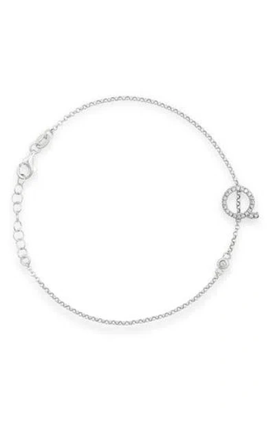 Meshmerise Diamond Initial Bezel Bracelet In White-q