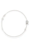 Meshmerise Diamond Initial Bezel Bracelet In White-r