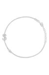 Meshmerise Diamond Initial Bezel Bracelet In White-s