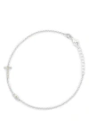 Meshmerise Diamond Initial Bezel Bracelet In White-t