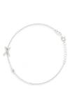 Meshmerise Diamond Initial Bezel Bracelet In White-x