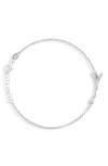 Meshmerise Diamond Initial Bezel Bracelet In White-y