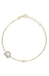 Meshmerise Diamond Initial Bezel Bracelet In Yellow-d