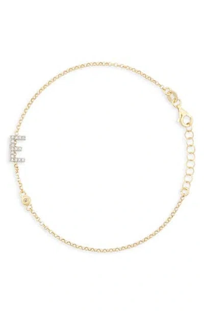 Meshmerise Diamond Initial Bezel Bracelet In Yellow-e