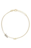 Meshmerise Diamond Initial Bezel Bracelet In Yellow-f