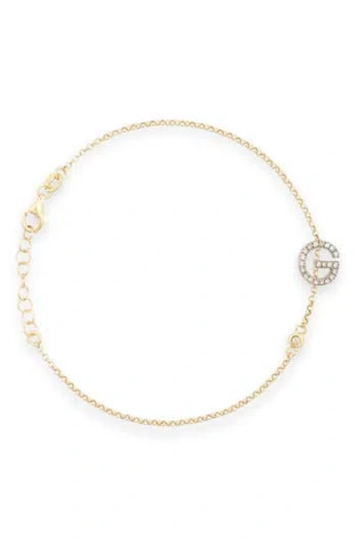 Meshmerise Diamond Initial Bezel Bracelet In Yellow-g