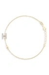 Meshmerise Diamond Initial Bezel Bracelet In Yellow-h