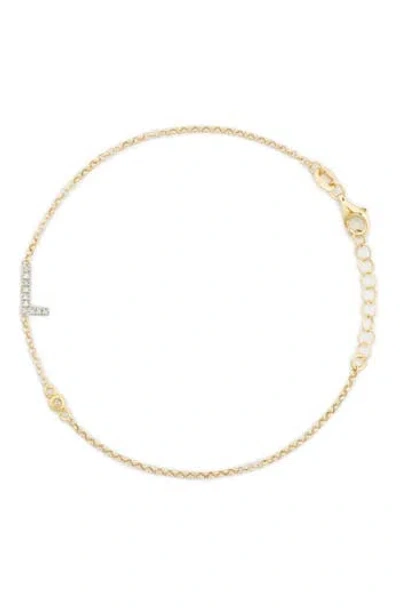 Meshmerise Diamond Initial Bezel Bracelet In Gold