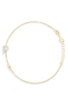 Meshmerise Diamond Initial Bezel Bracelet In Yellow-p