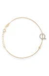 Meshmerise Diamond Initial Bezel Bracelet In Yellow-q