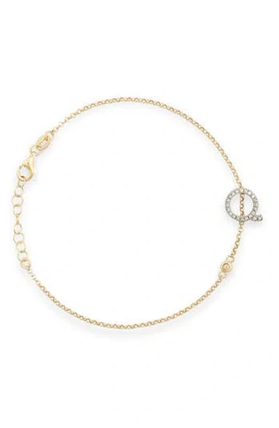 Meshmerise Diamond Initial Bezel Bracelet In Yellow-q