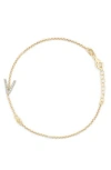 Meshmerise Diamond Initial Bezel Bracelet In Yellow-v